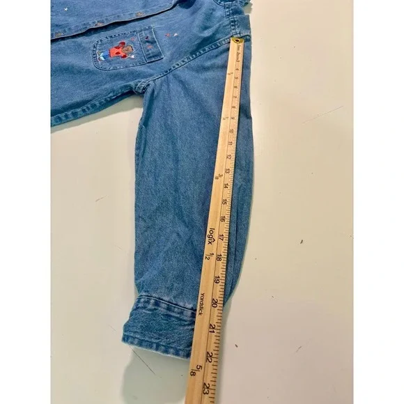 Vintage Christopher & Banks Denim Shirt Womens Sz L Teddy Bear America July 4th - Picture 15 of 16